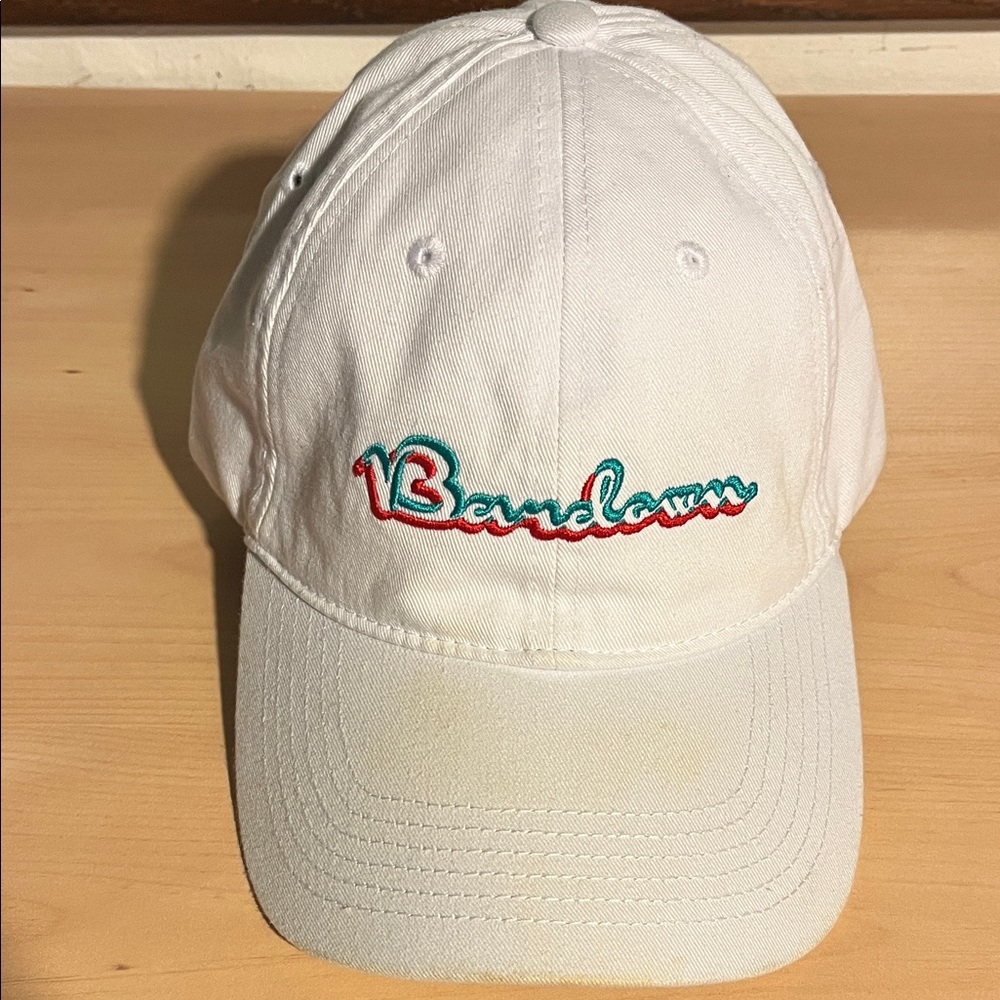 White Mens Cap with Embroidered Logo